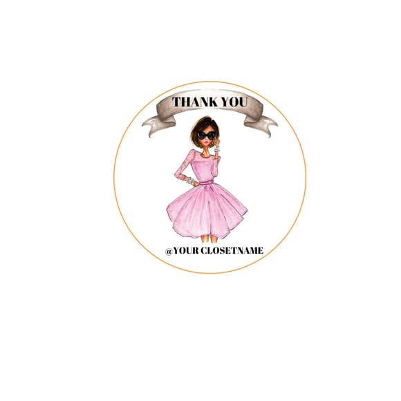 Poshmark Thank You Stickers , Round  Labels - Picture 2 of 4